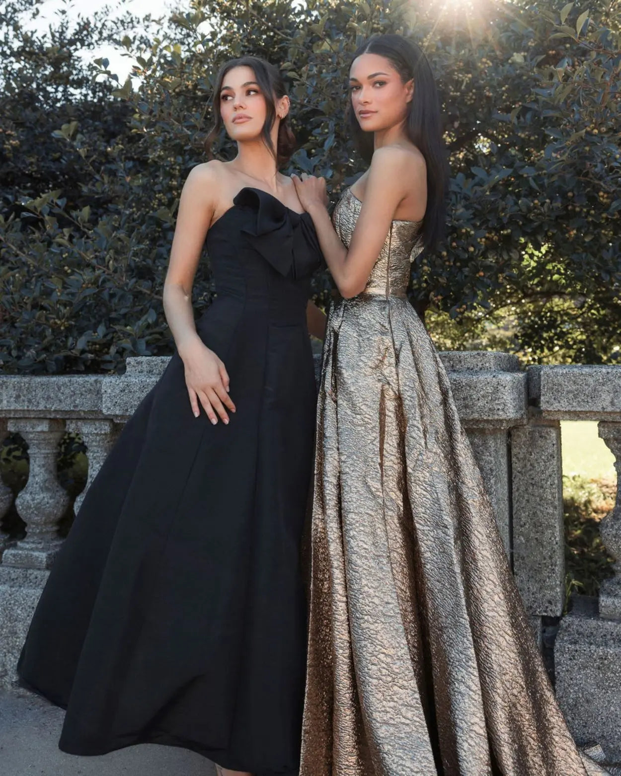 Gold One Shoulder Metallic Ballgown