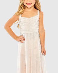 Pink Girls Sleeveless Ruffle Tiered Mini Dress