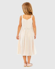 Pink Girls Sleeveless Ruffle Tiered Mini Dress