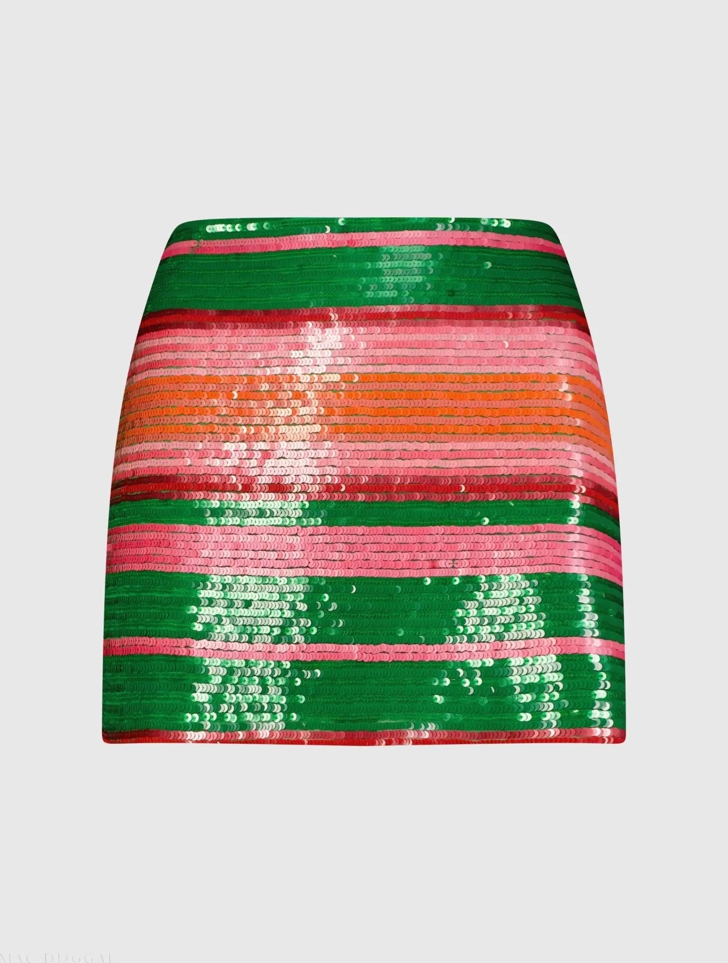 Multicolor Sequin Striped Mini Skirt