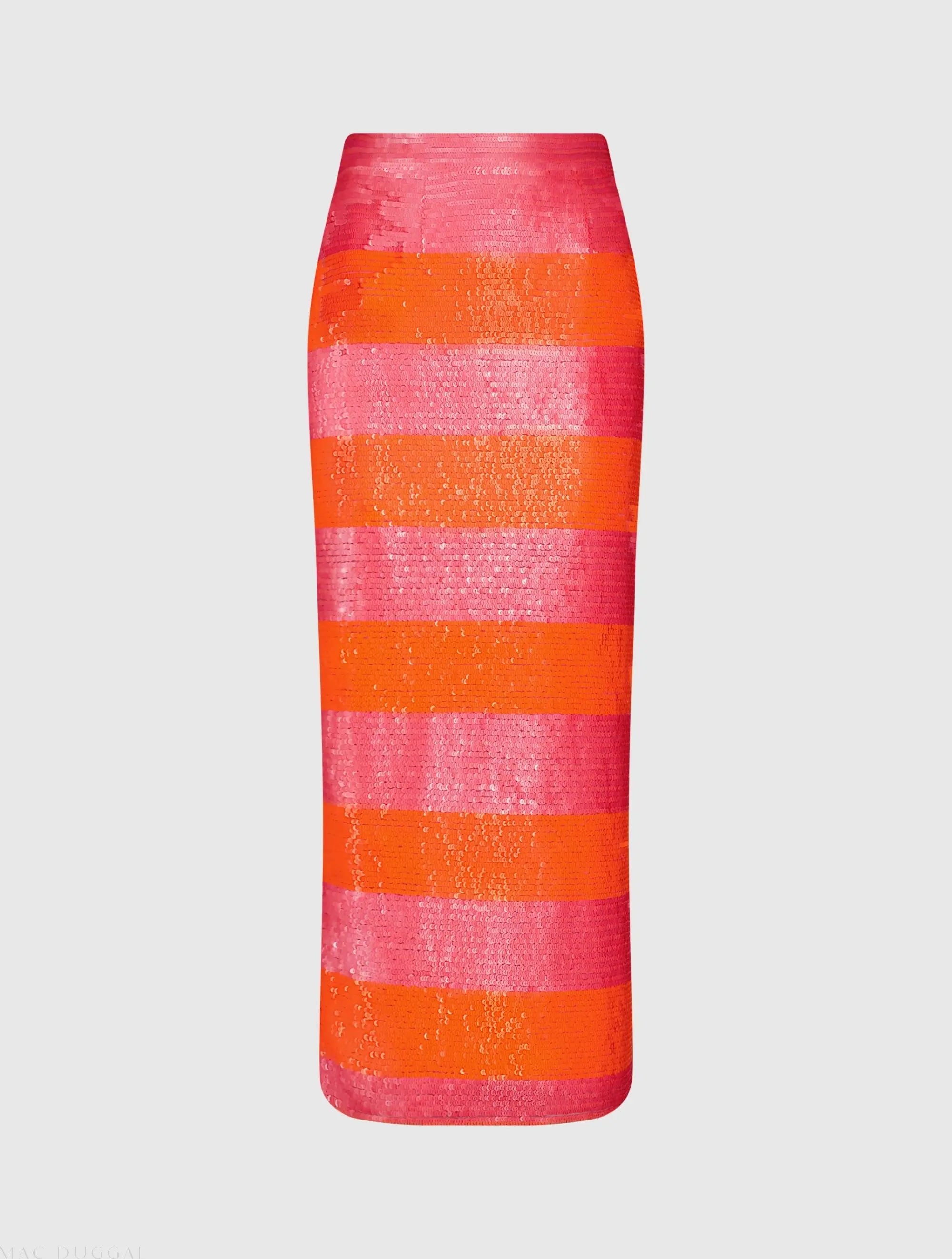 Multicolor Classic Sequin Striped Midi Pencil Skirt - FINAL SALE